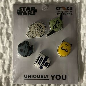 NIP Uniquely You Crocs Jibbitz Charms Star Wars 5 pack - R2D2 Yoda C-3P0